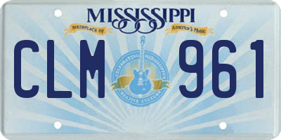 MS license plate CLM961