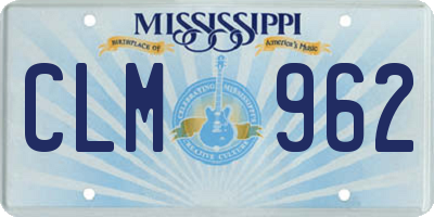 MS license plate CLM962