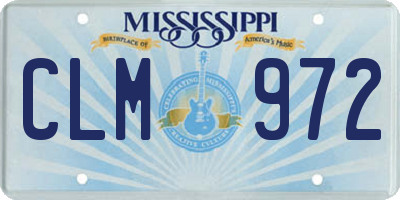 MS license plate CLM972