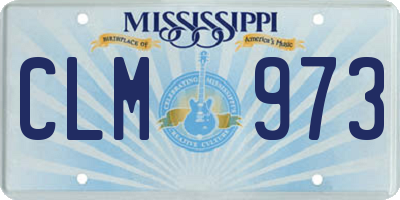 MS license plate CLM973