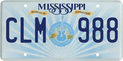 MS license plate CLM988