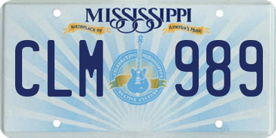 MS license plate CLM989