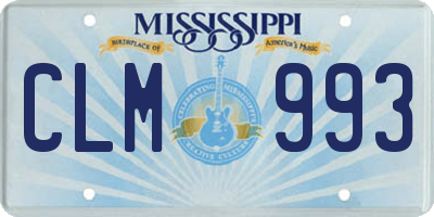 MS license plate CLM993