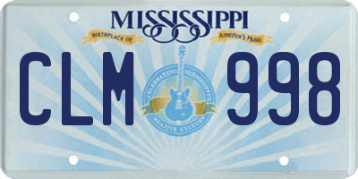 MS license plate CLM998
