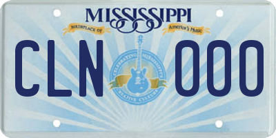 MS license plate CLN000