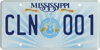MS license plate CLN001