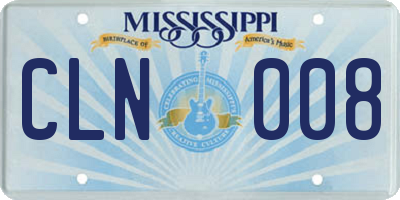 MS license plate CLN008