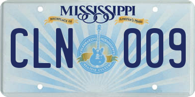 MS license plate CLN009