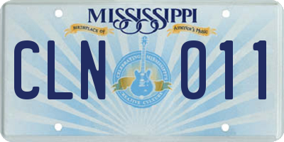 MS license plate CLN011