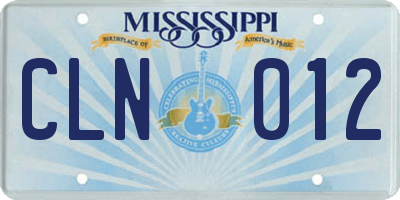 MS license plate CLN012