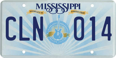 MS license plate CLN014