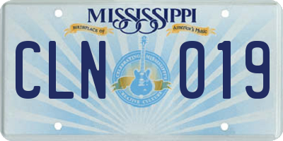 MS license plate CLN019