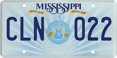 MS license plate CLN022