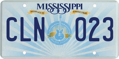 MS license plate CLN023