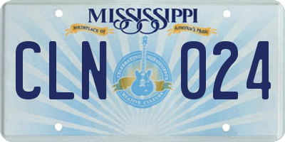 MS license plate CLN024
