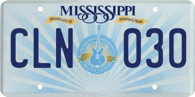 MS license plate CLN030