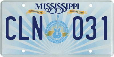 MS license plate CLN031