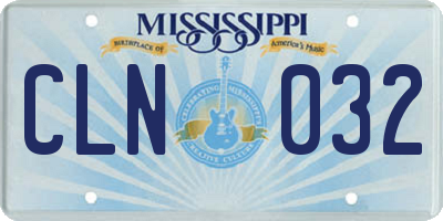 MS license plate CLN032