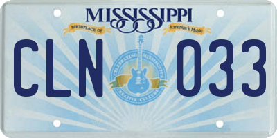 MS license plate CLN033