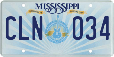 MS license plate CLN034