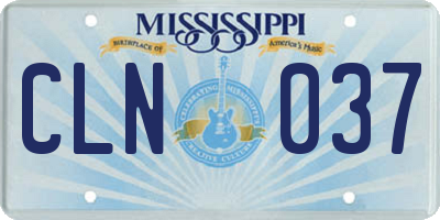 MS license plate CLN037