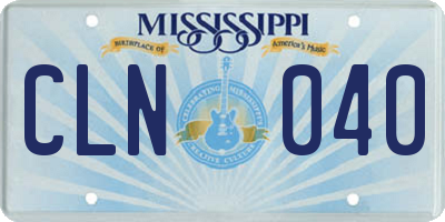 MS license plate CLN040