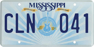 MS license plate CLN041