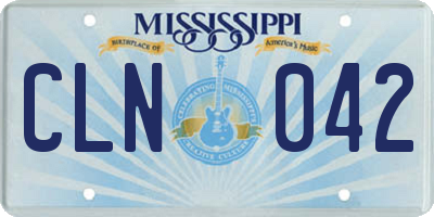 MS license plate CLN042