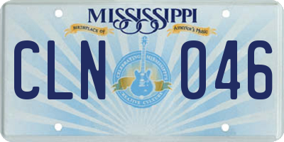 MS license plate CLN046