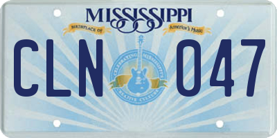 MS license plate CLN047