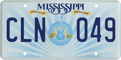 MS license plate CLN049