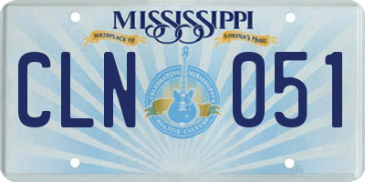MS license plate CLN051