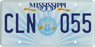 MS license plate CLN055