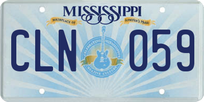 MS license plate CLN059
