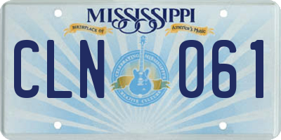 MS license plate CLN061