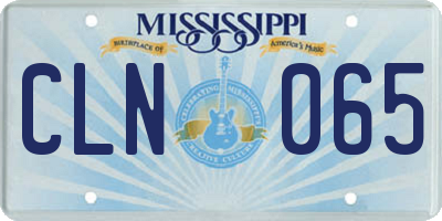 MS license plate CLN065