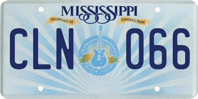 MS license plate CLN066