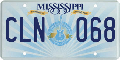 MS license plate CLN068
