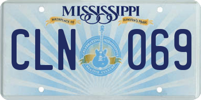 MS license plate CLN069