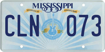 MS license plate CLN073