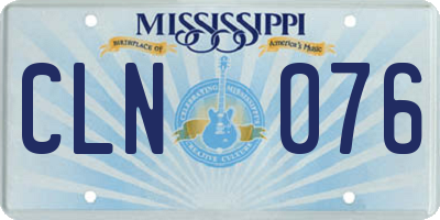 MS license plate CLN076