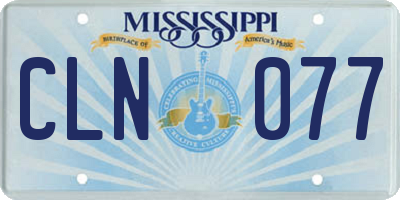 MS license plate CLN077
