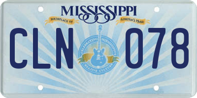 MS license plate CLN078