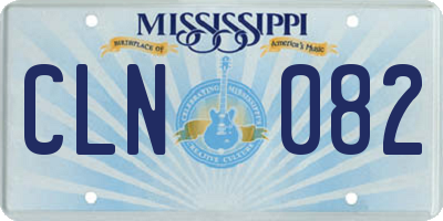MS license plate CLN082