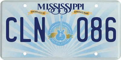 MS license plate CLN086