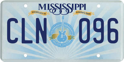 MS license plate CLN096