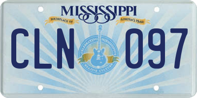MS license plate CLN097