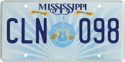 MS license plate CLN098