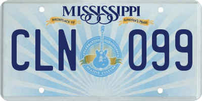 MS license plate CLN099