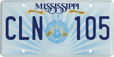MS license plate CLN105